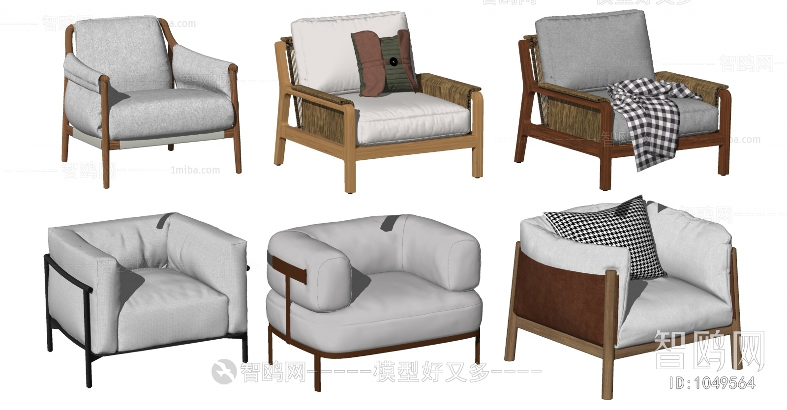 New Chinese Style Single Sofa