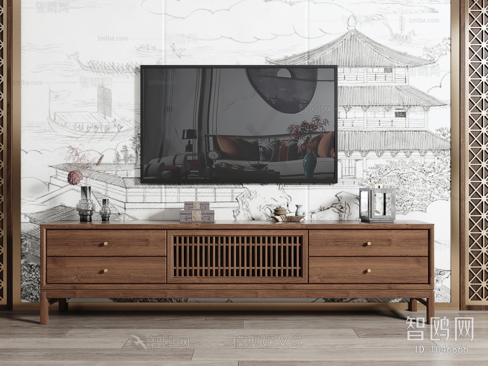 New Chinese Style TV Cabinet