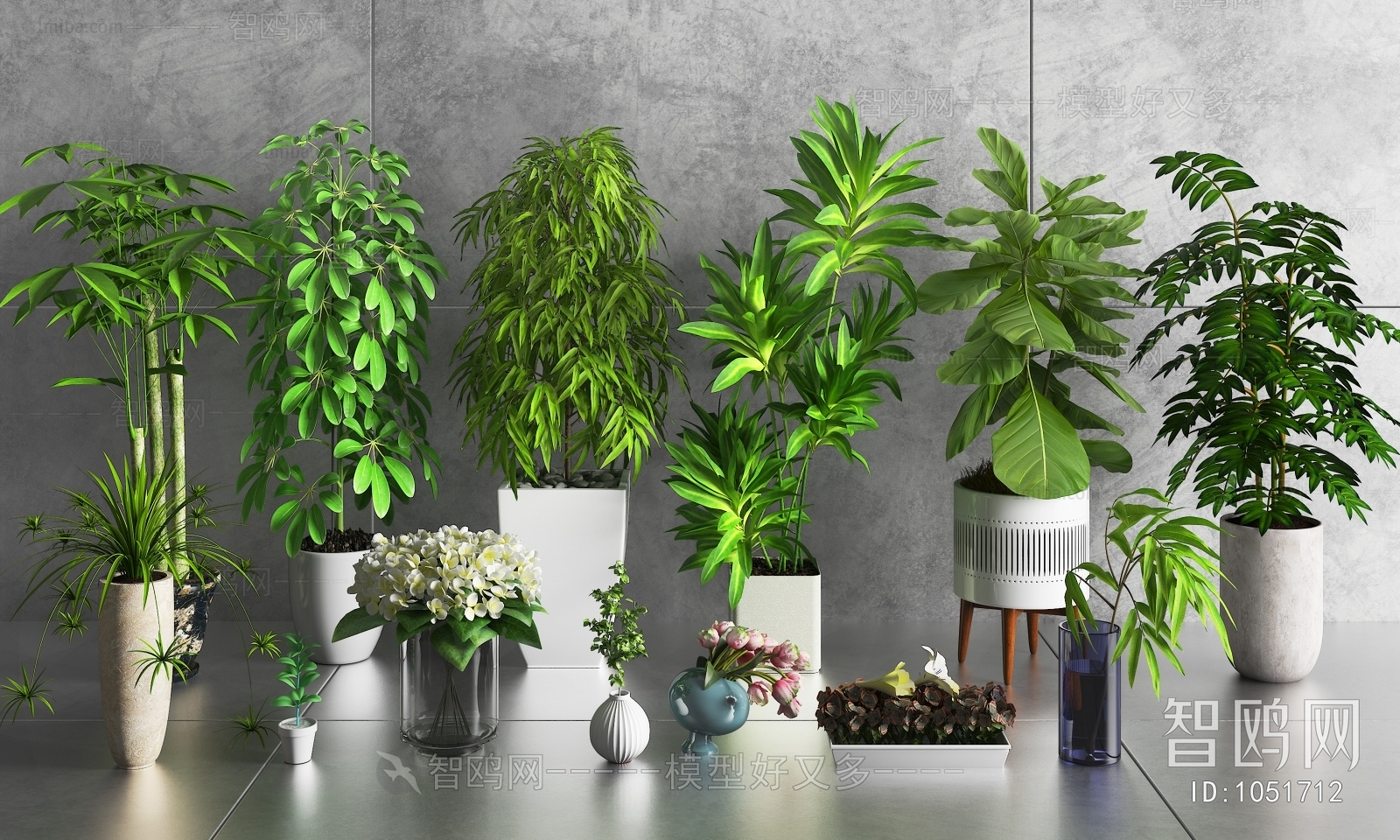 Modern Potted Green Plant