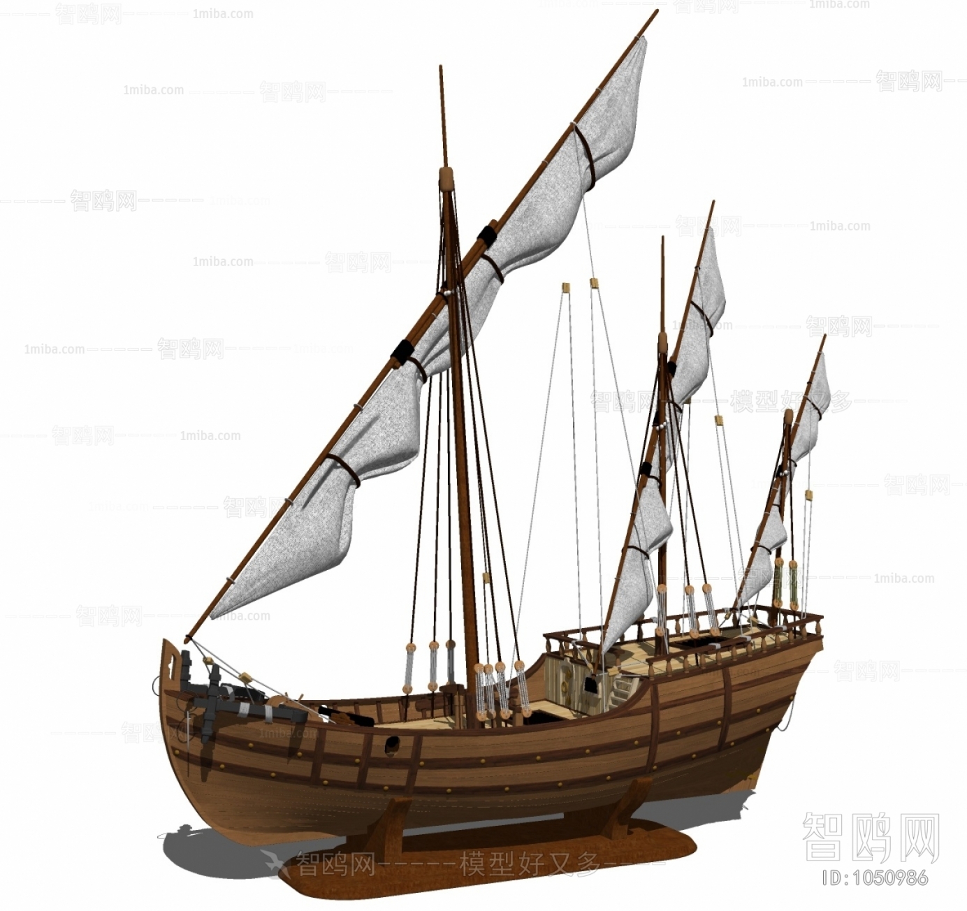 现代船模型摆件