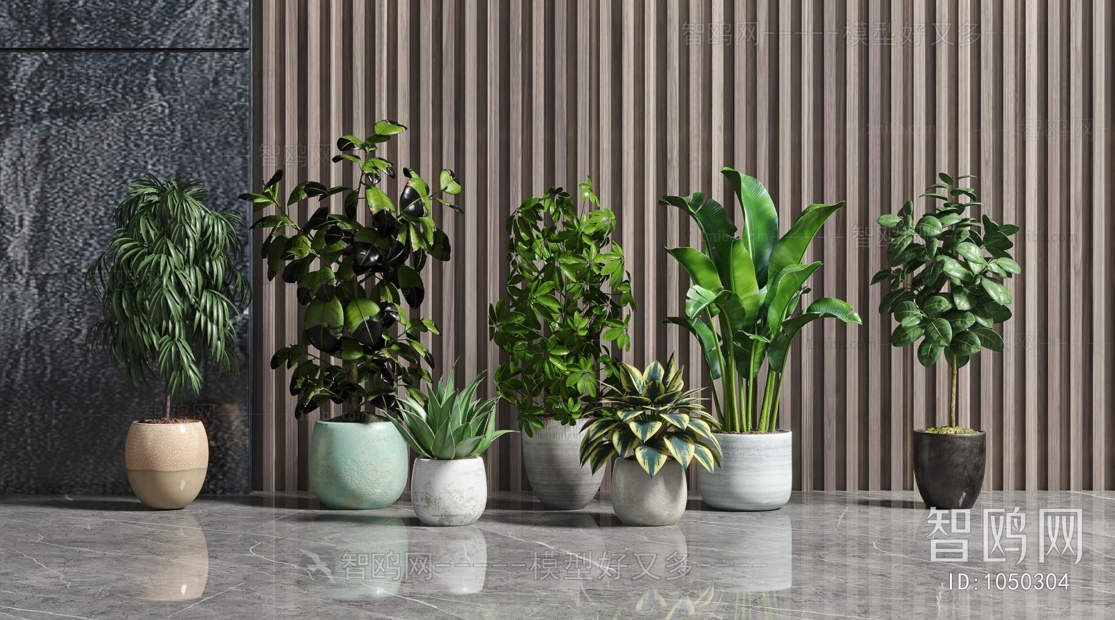 Modern Potted Green Plant