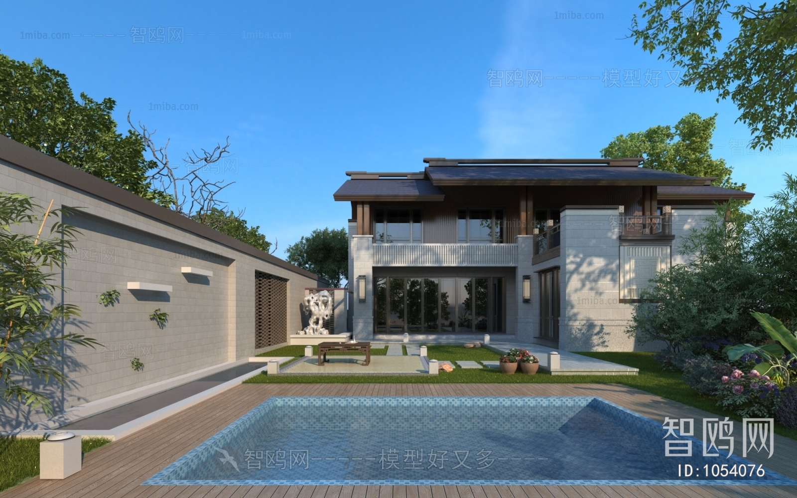 New Chinese Style Villa Appearance