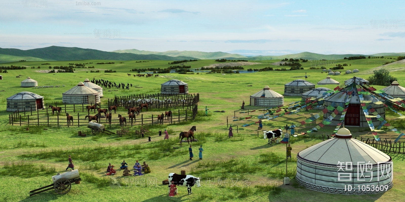 现代草原 蒙古包