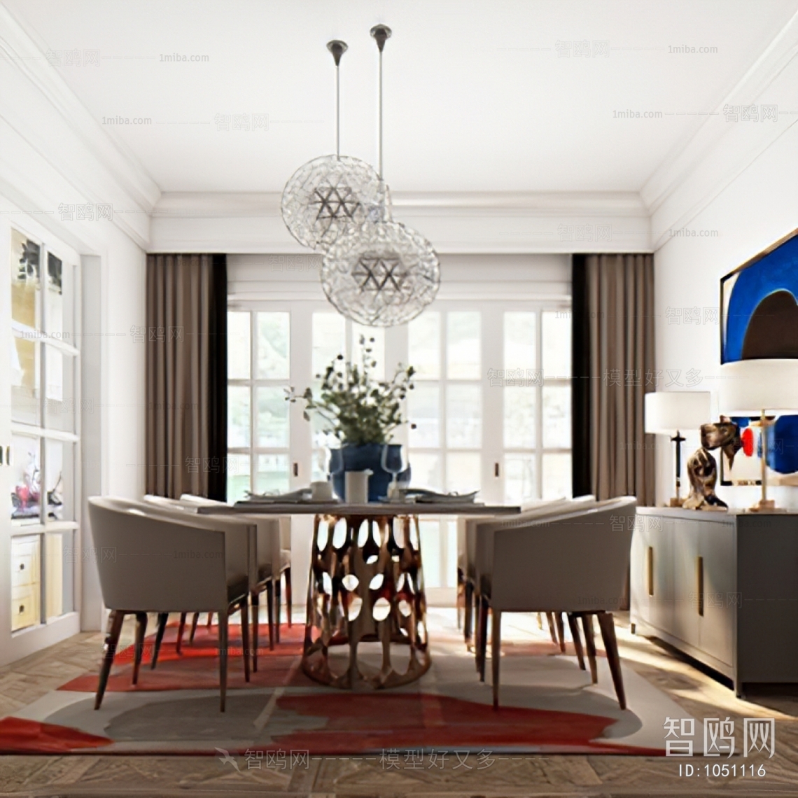 Simple European Style Dining Room