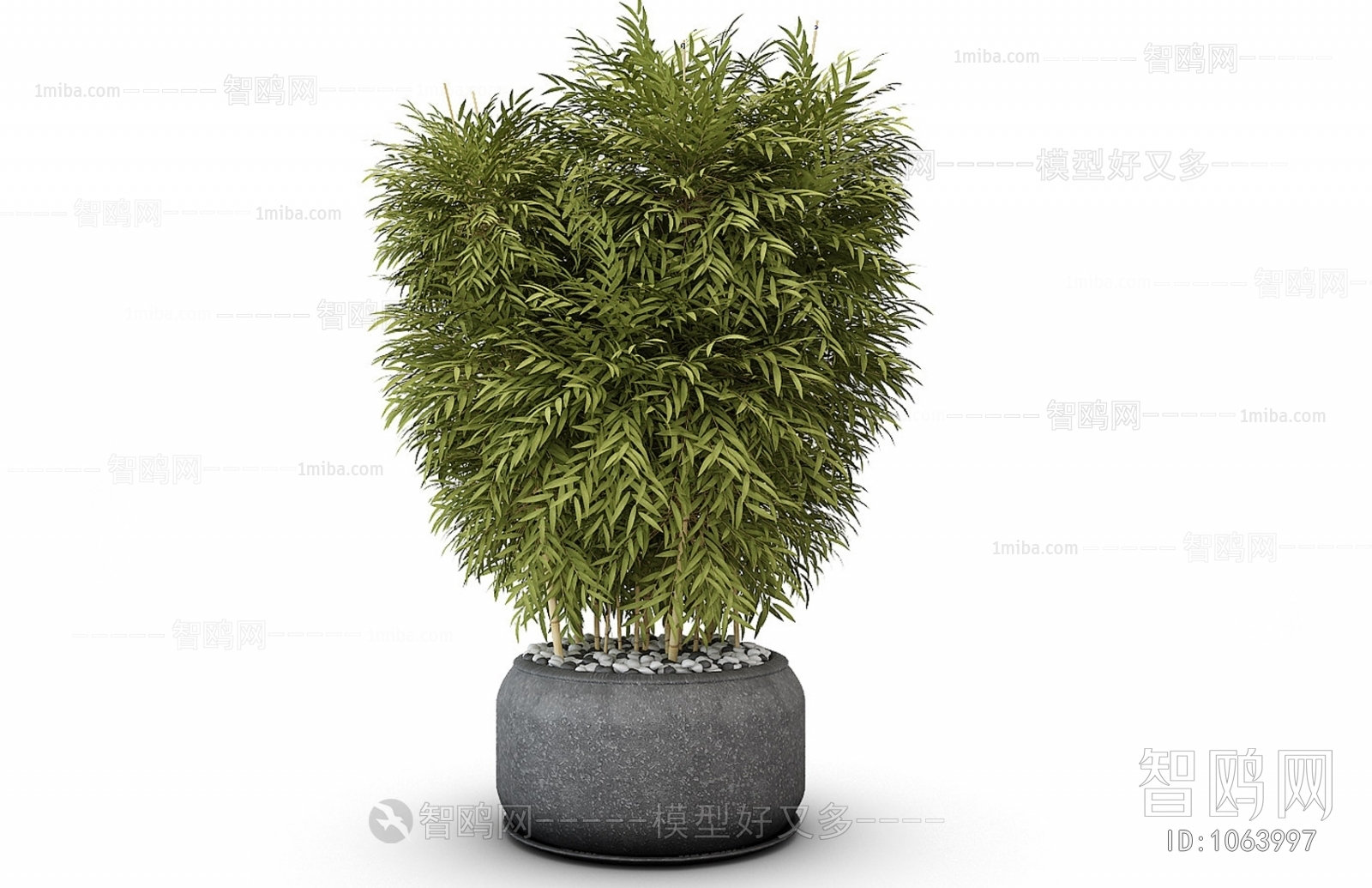 Modern Potted Green Plant