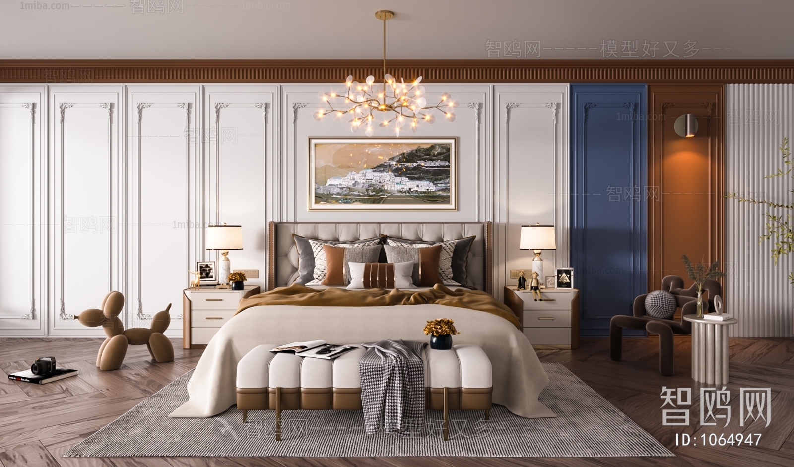 Simple European Style Bedroom