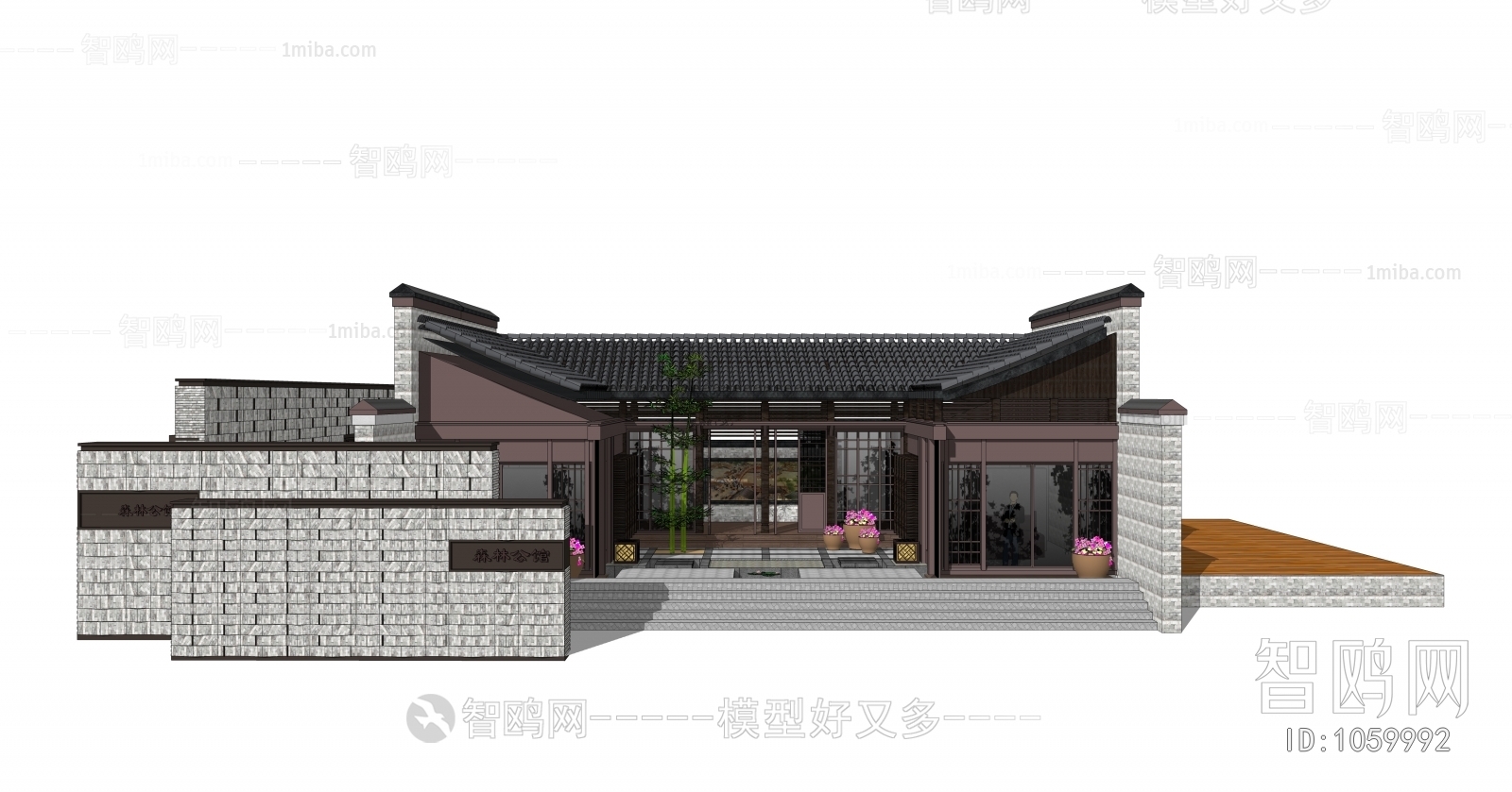 新中式茶室会所建筑外观