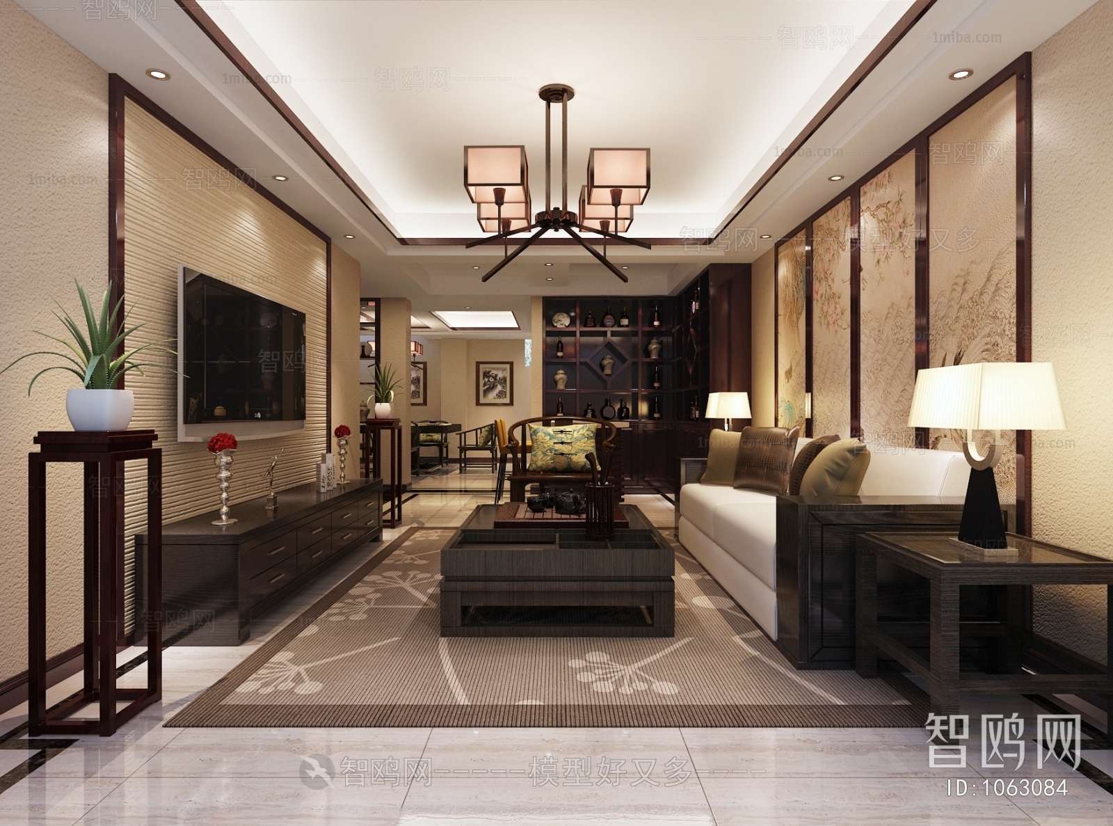 New Chinese Style A Living Room