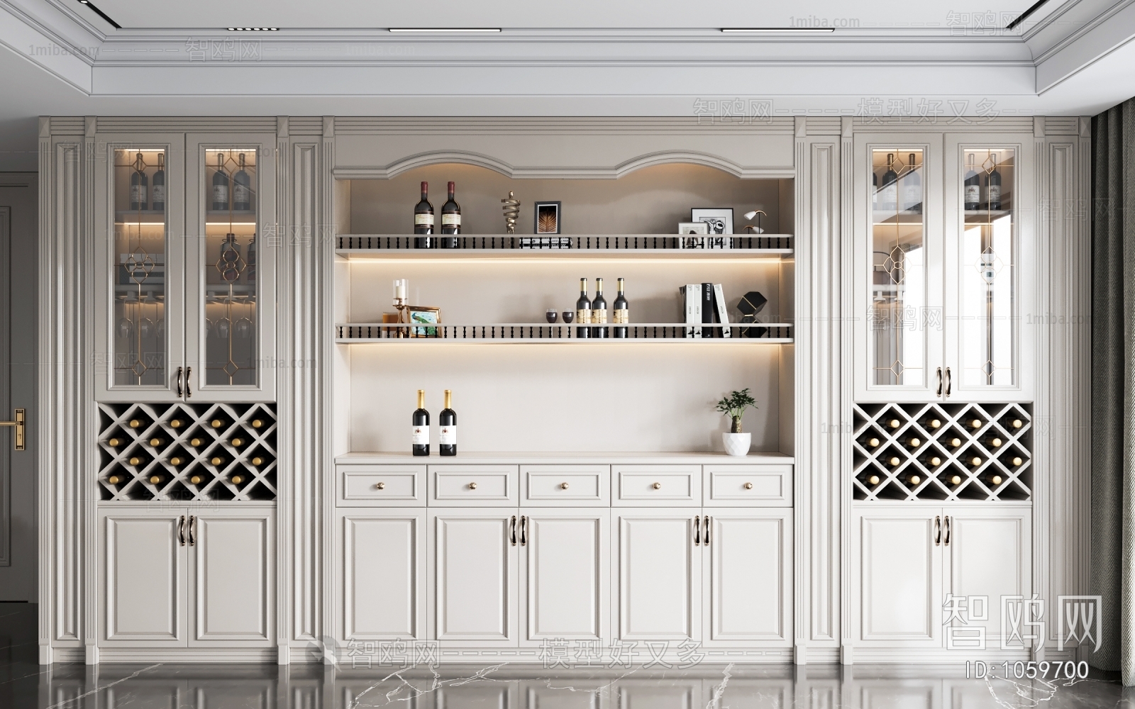 Simple European Style Wine Cabinet