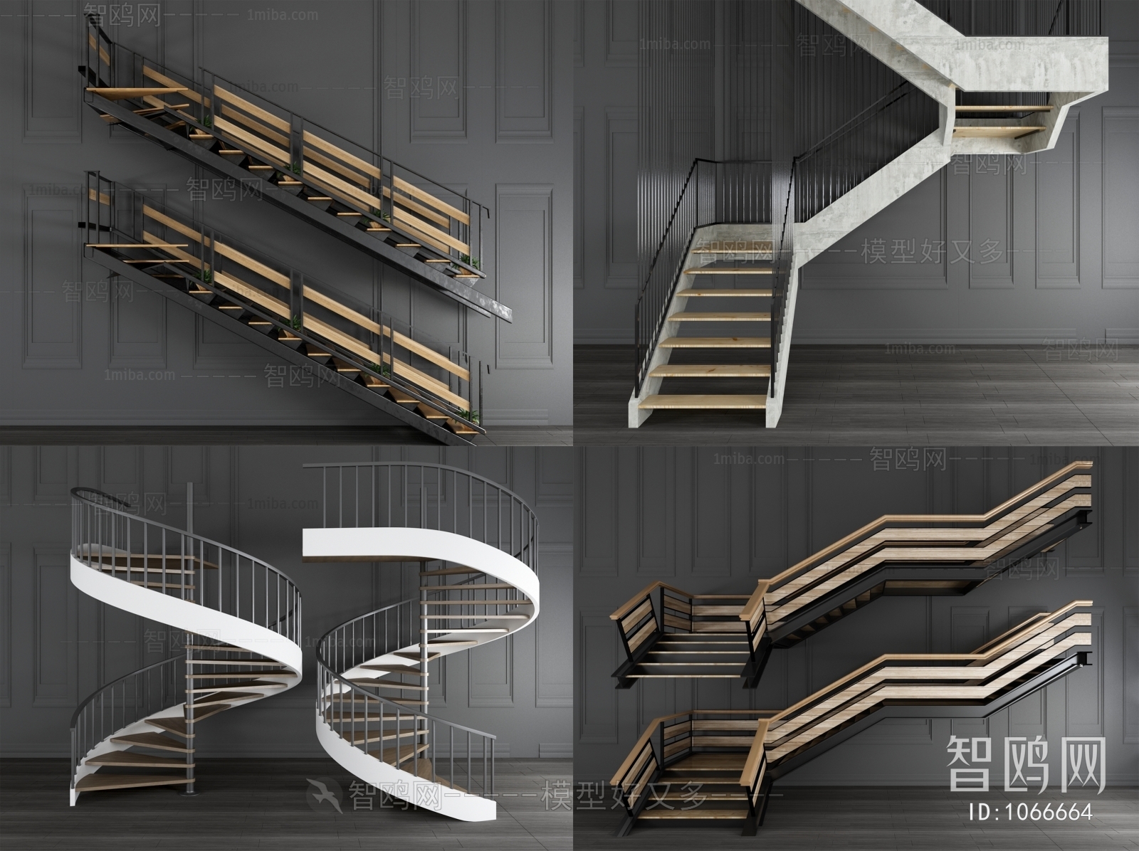 Industrial Style Rotating Staircase