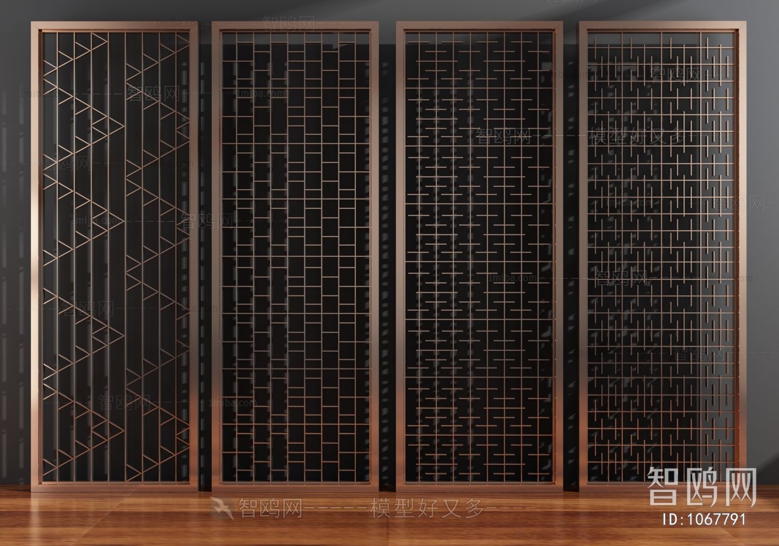 New Chinese Style Metal Screen Partition