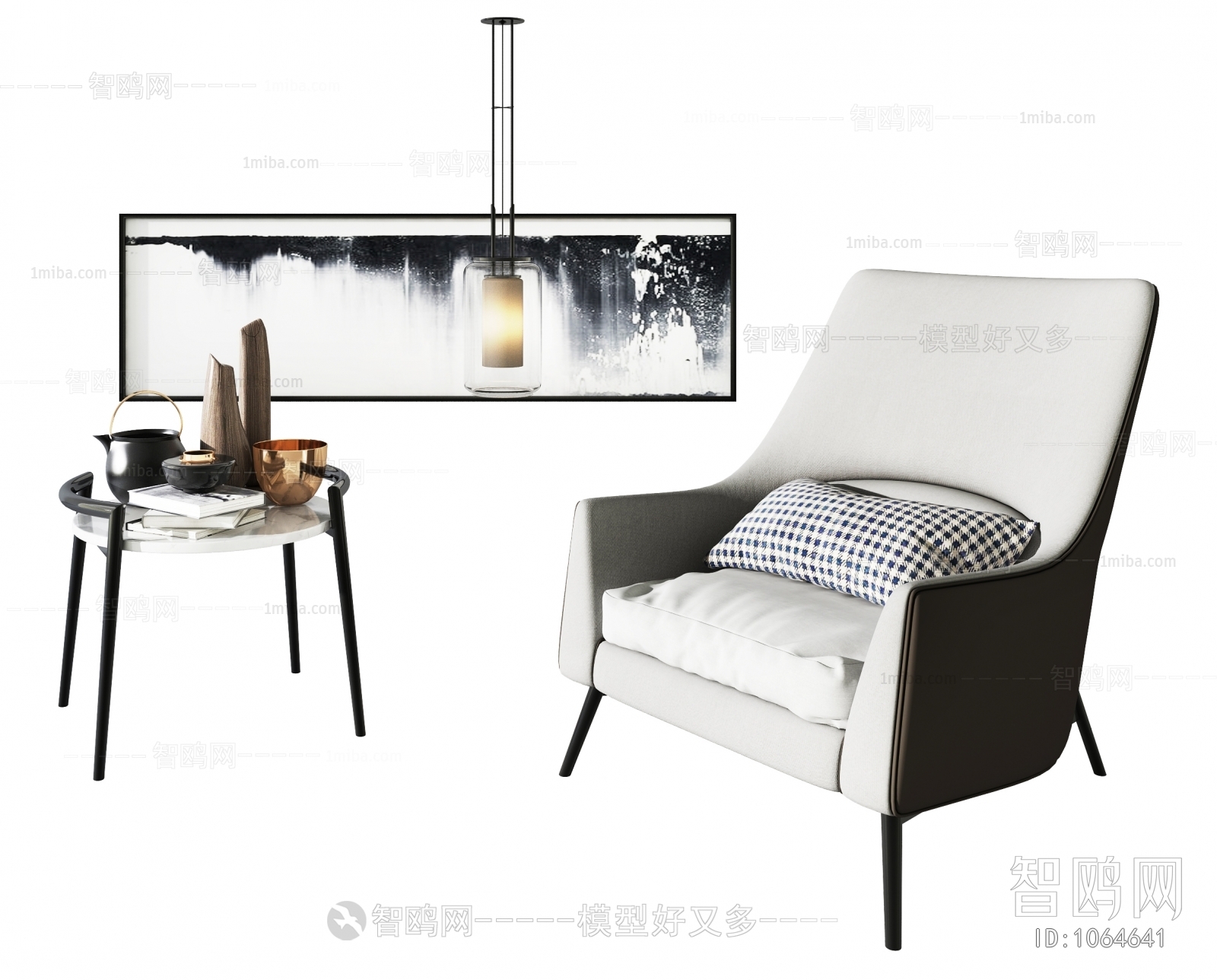 New Chinese Style Single Sofa