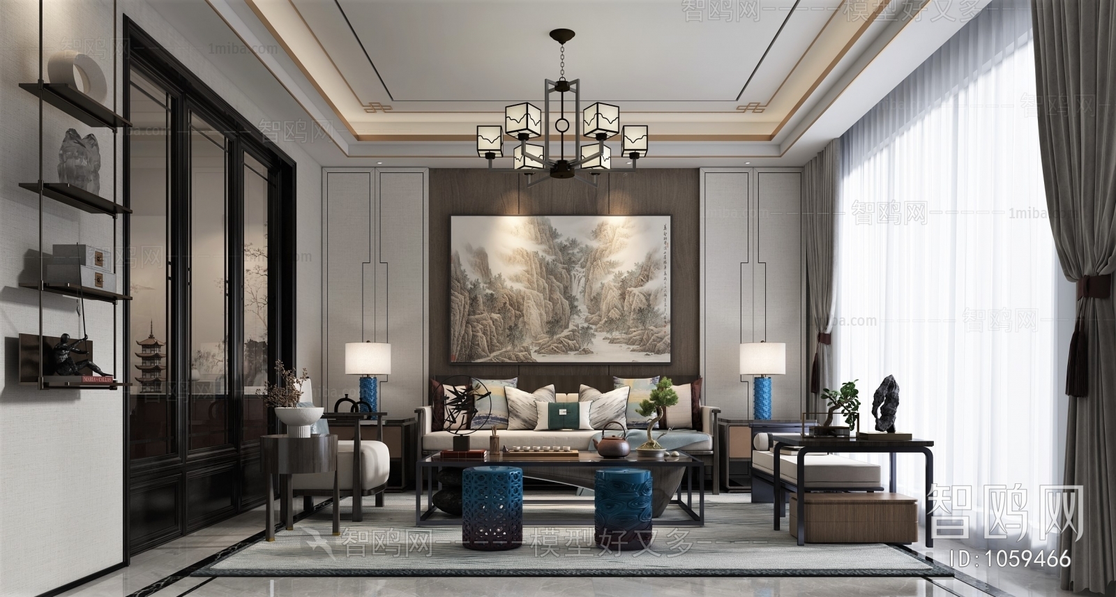 New Chinese Style A Living Room