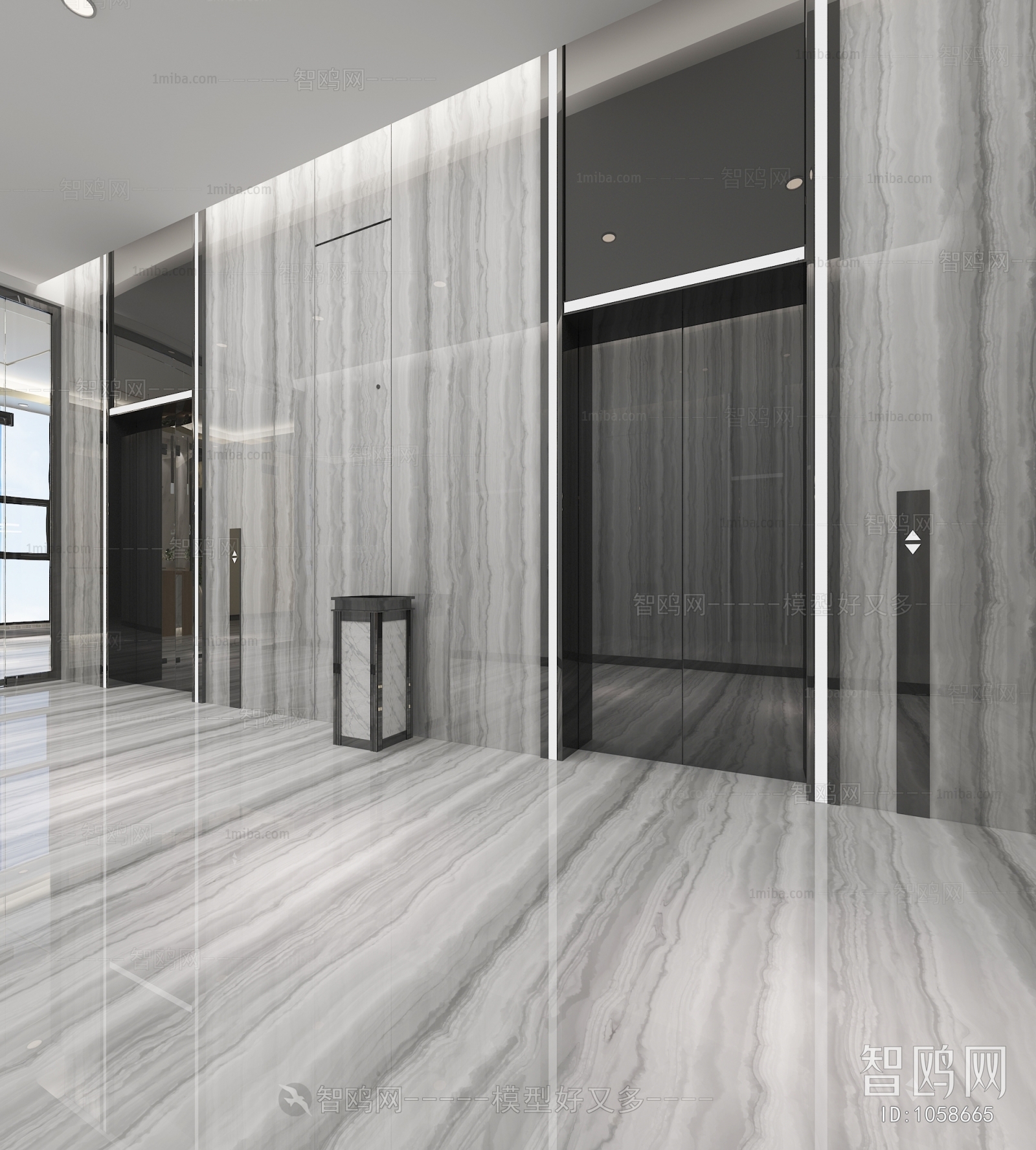 Modern Office Elevator Hall