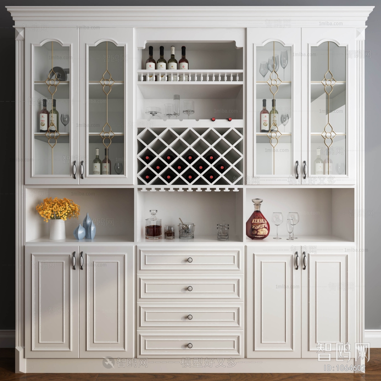 American Style Simple European Style Wine Cabinet