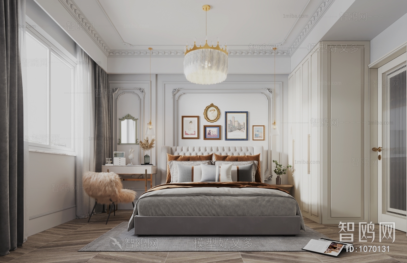 Simple European Style Bedroom