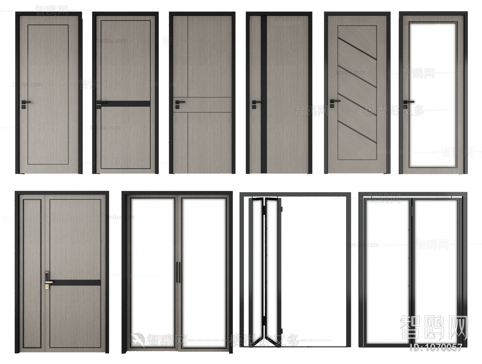 Modern Unequal Double Door