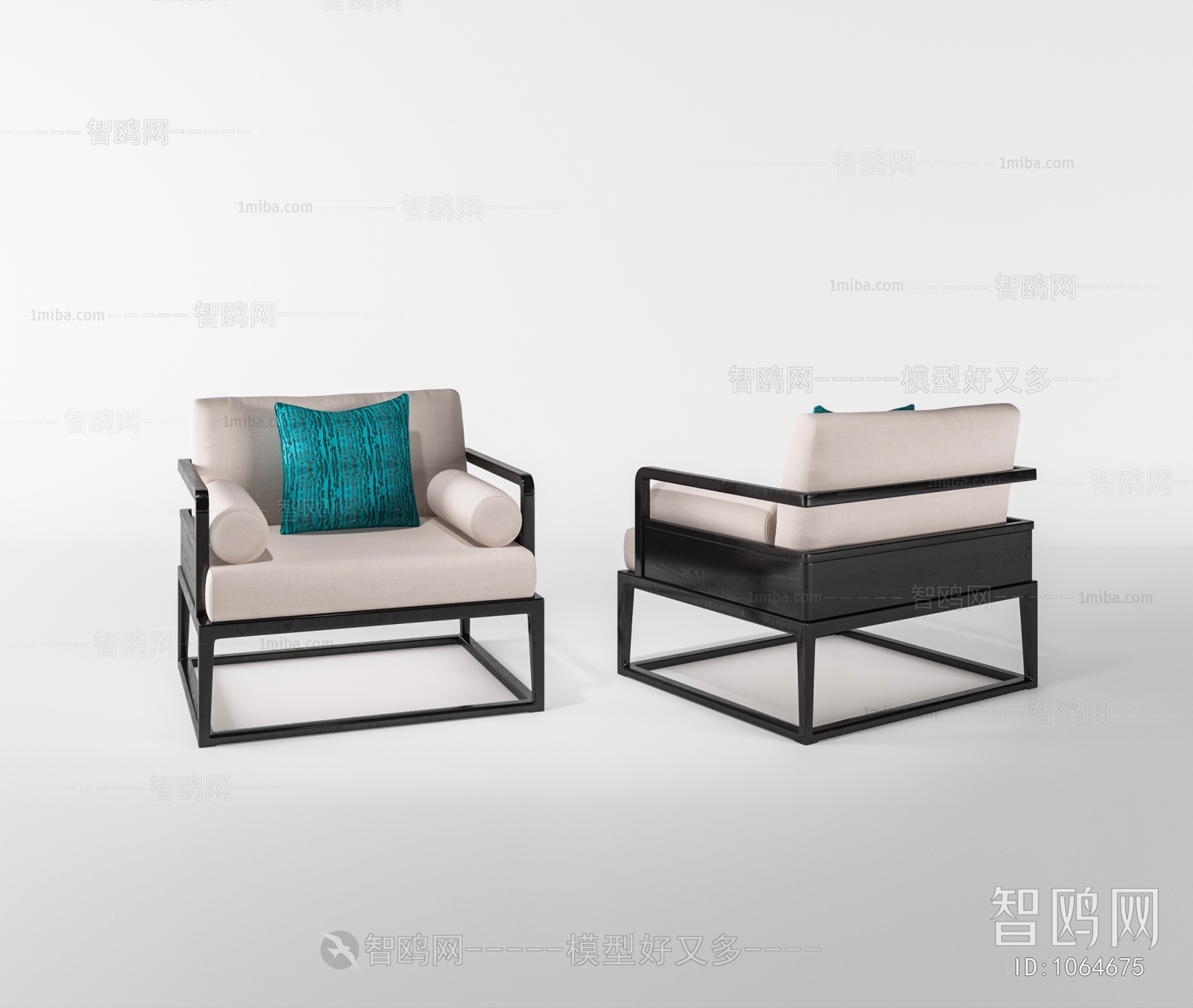 New Chinese Style Single Sofa