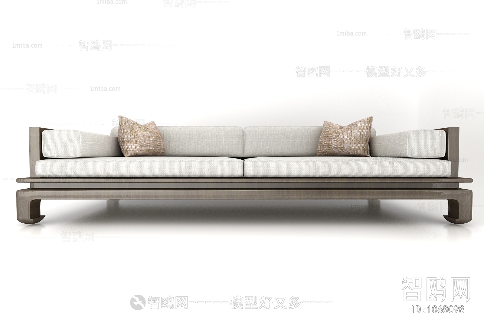 新中式双人沙发