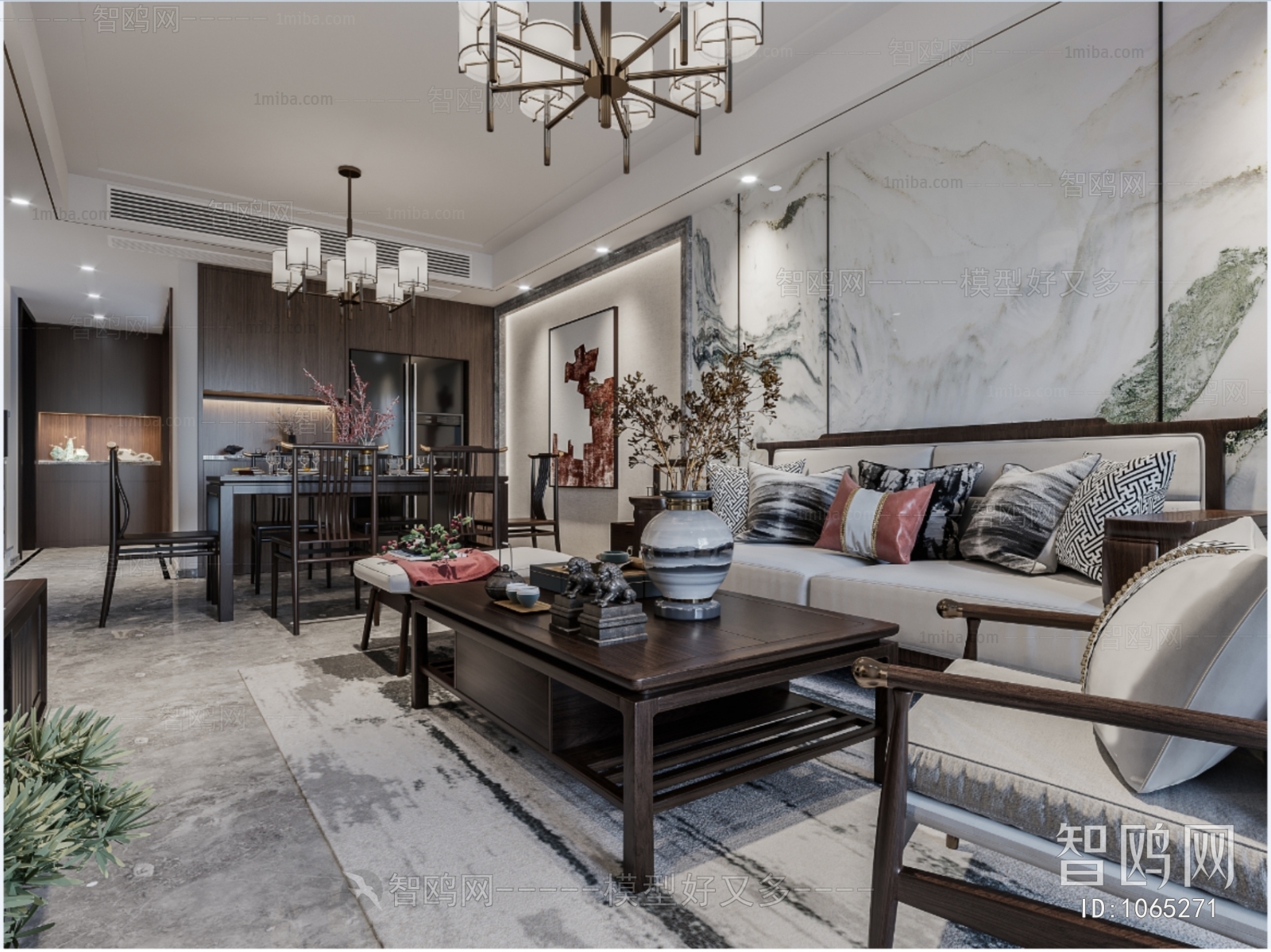 New Chinese Style A Living Room