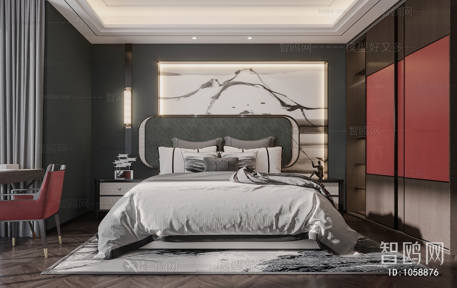 New Chinese Style Bedroom