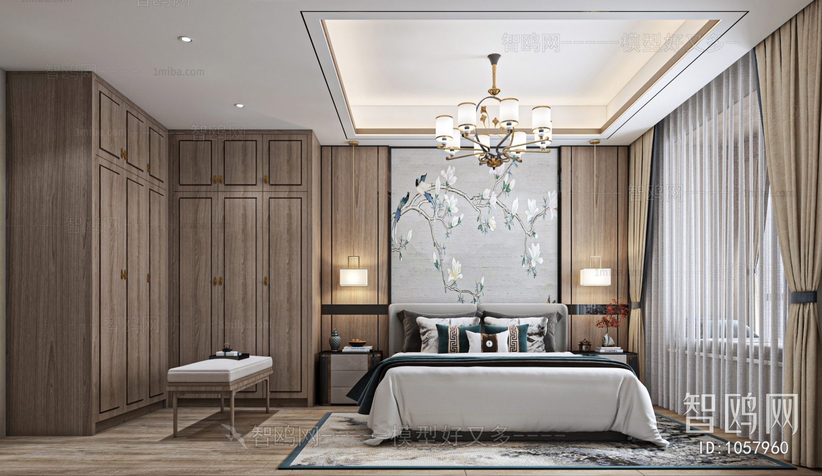 New Chinese Style Bedroom