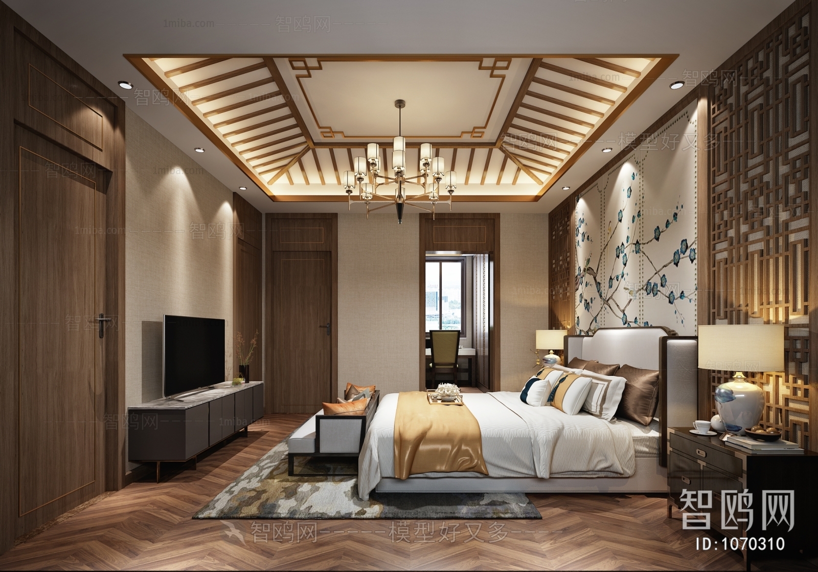 New Chinese Style Bedroom