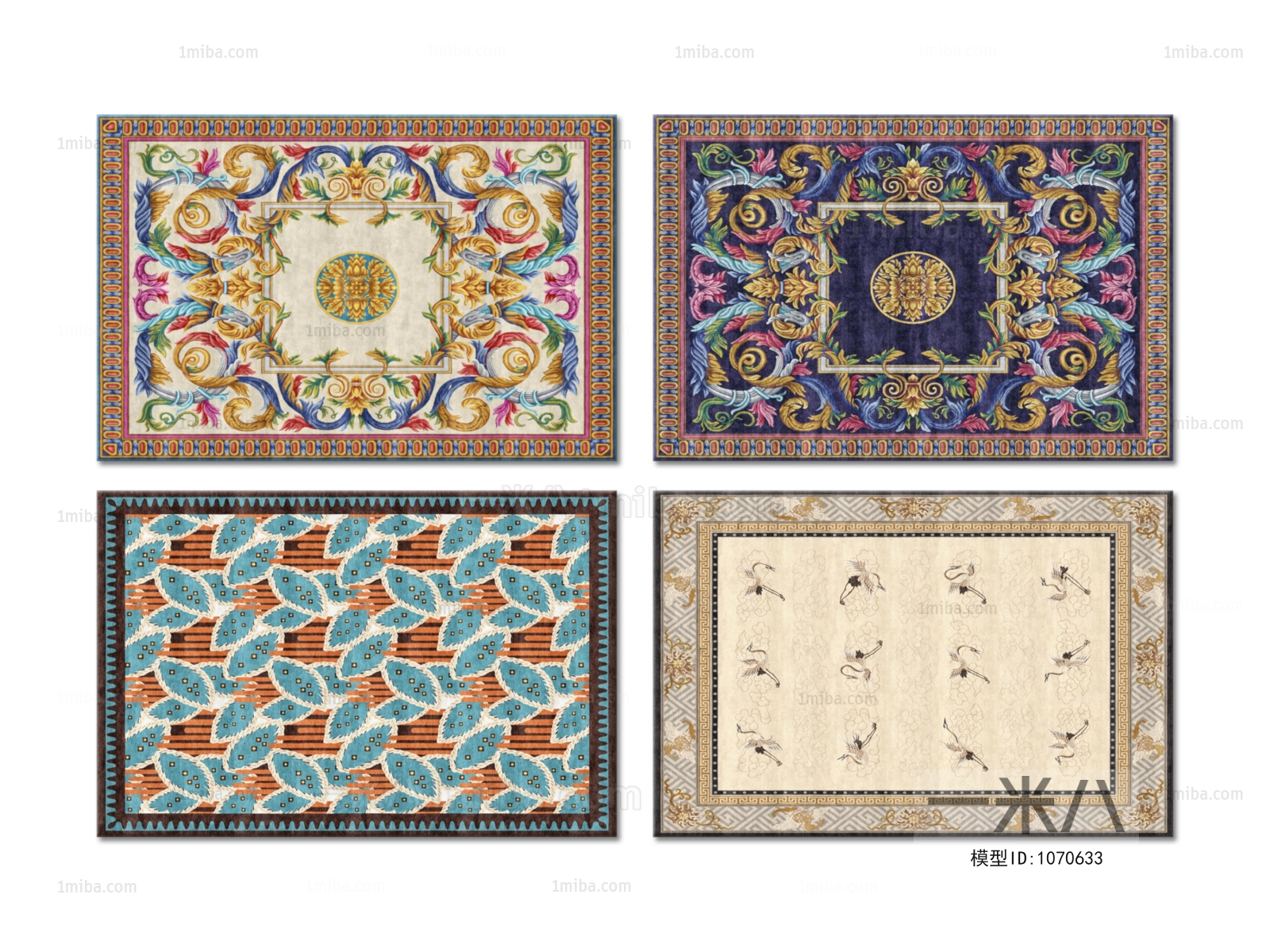 新古典花纹装饰地毯组合