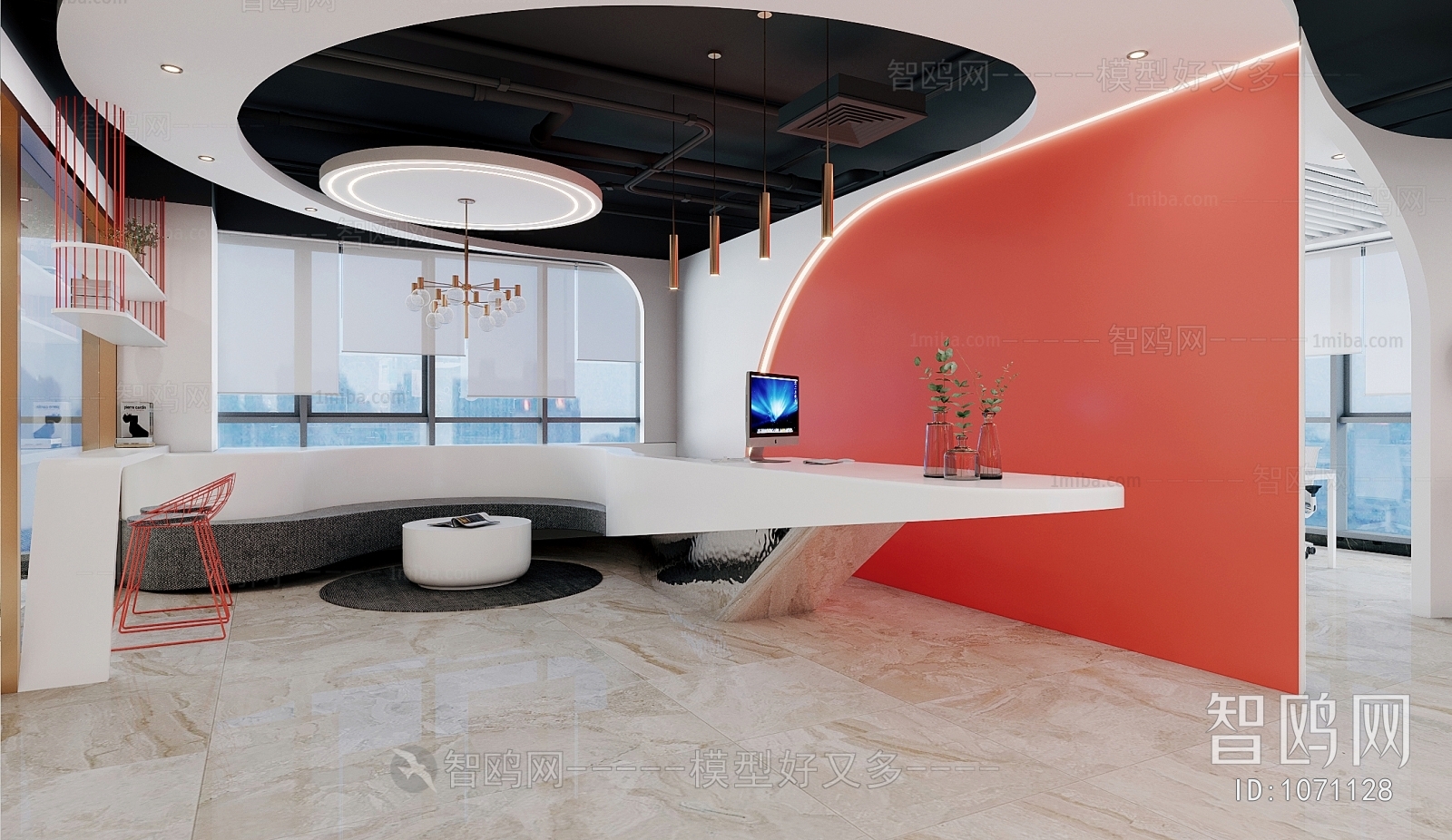 Modern Office Reception Desk