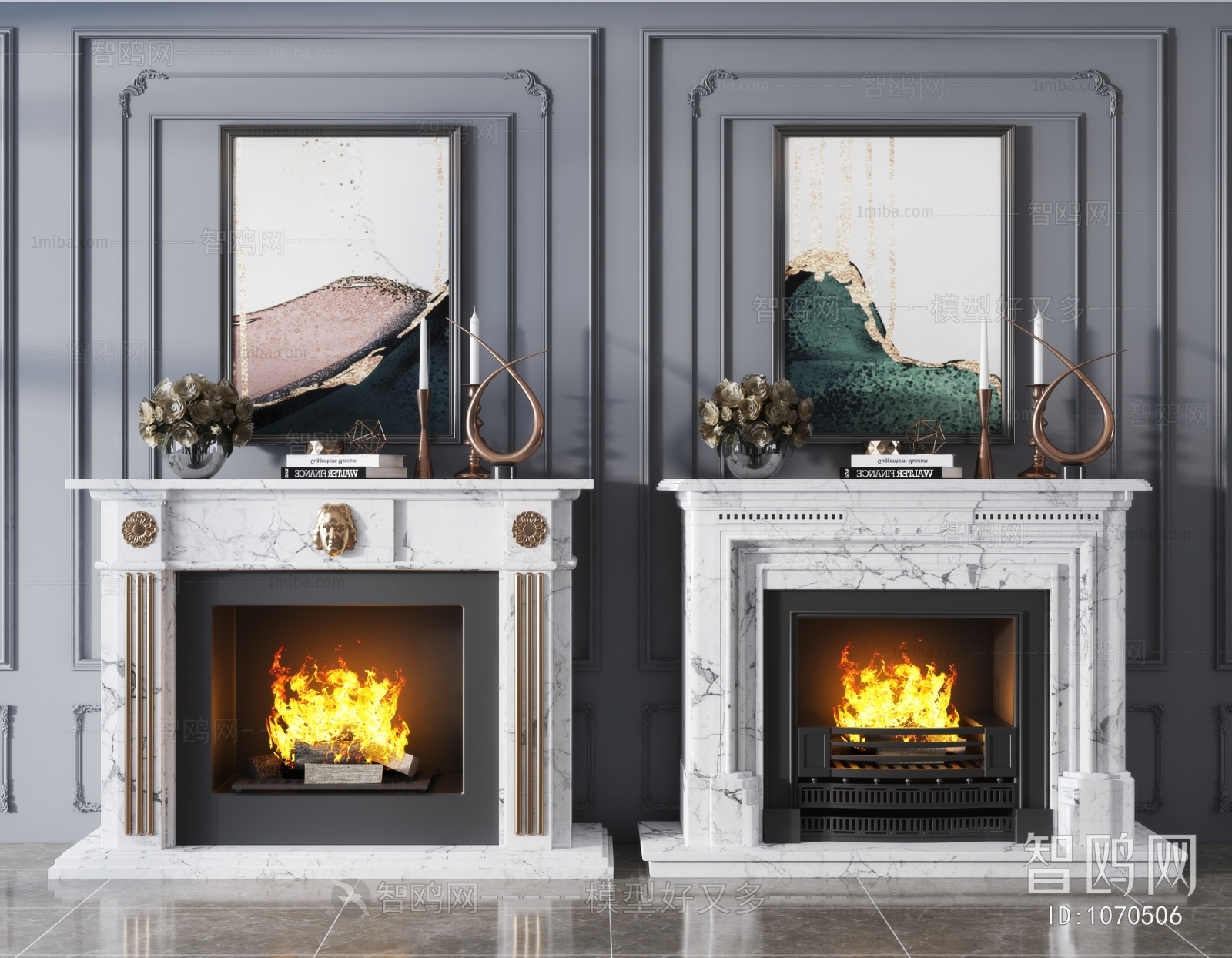 Simple European Style Fireplace