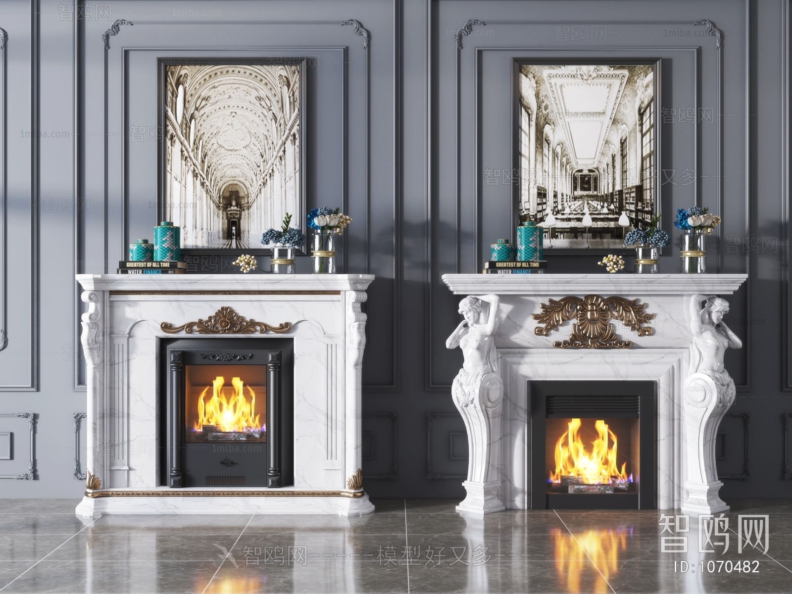 Simple European Style Fireplace