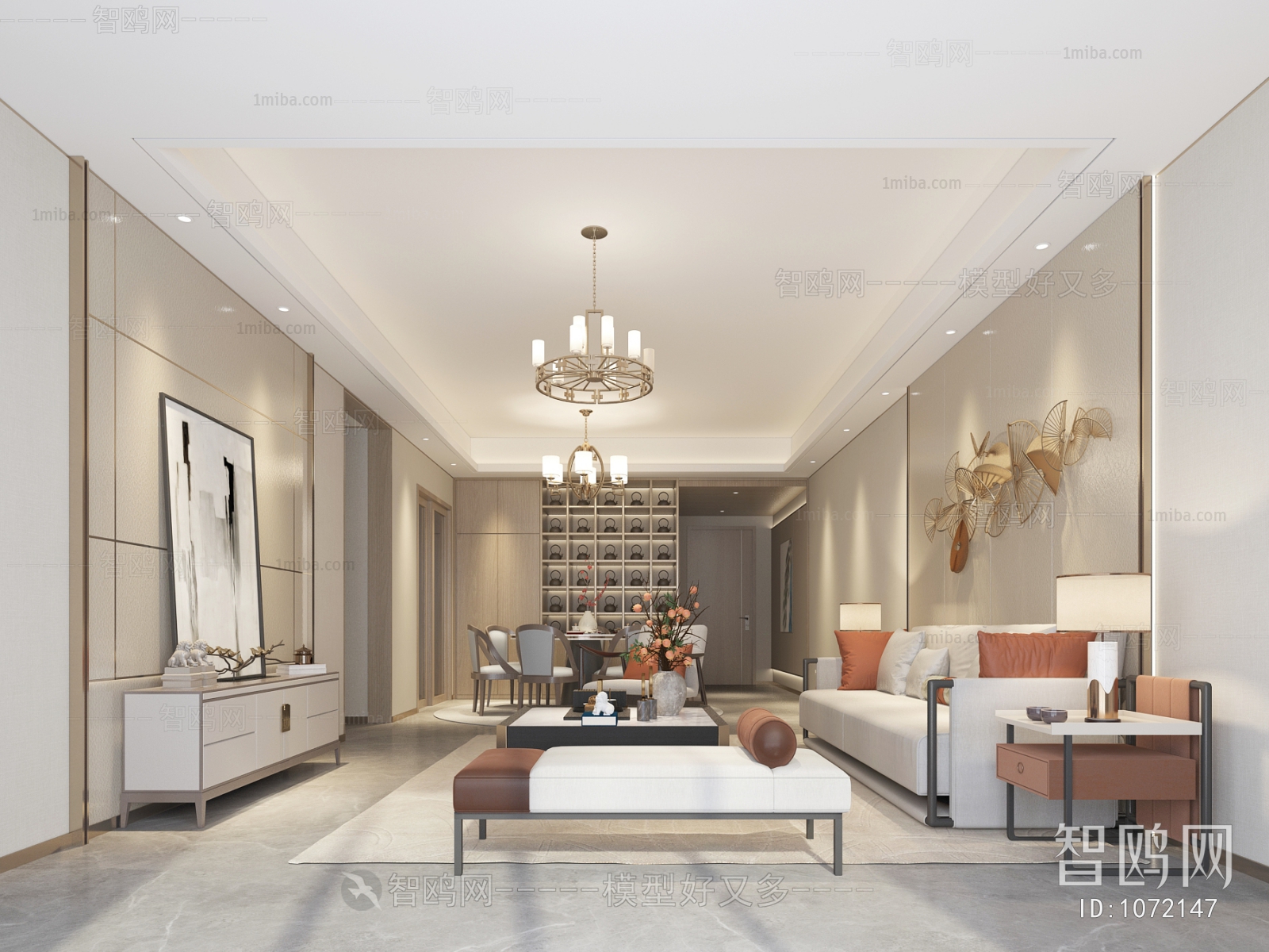 New Chinese Style A Living Room