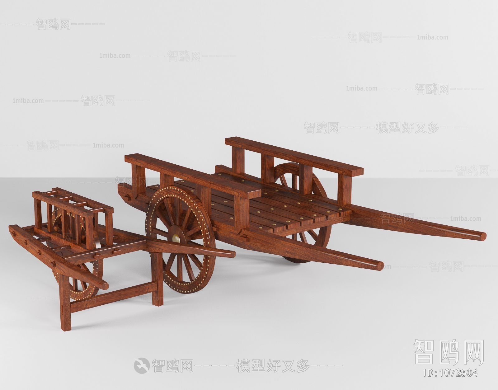 新中式实木手推车木质独轮车