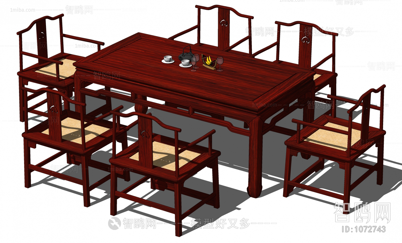 中式古典红木餐桌椅