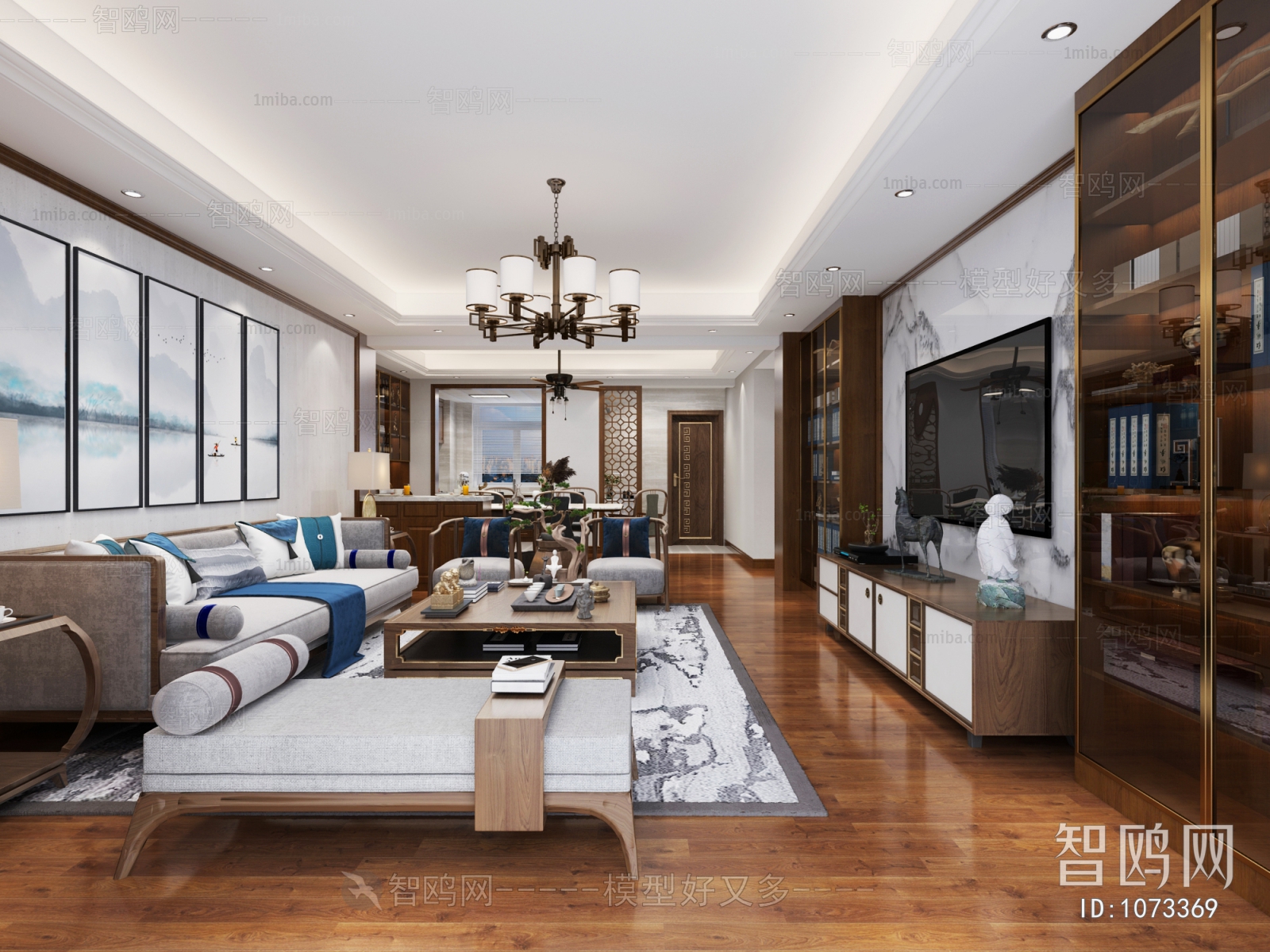 New Chinese Style A Living Room