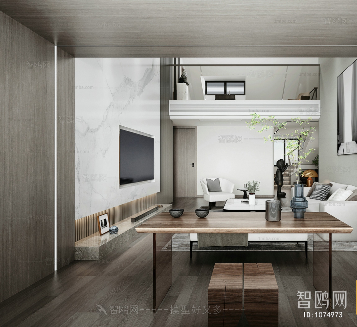 现代单身公寓客厅