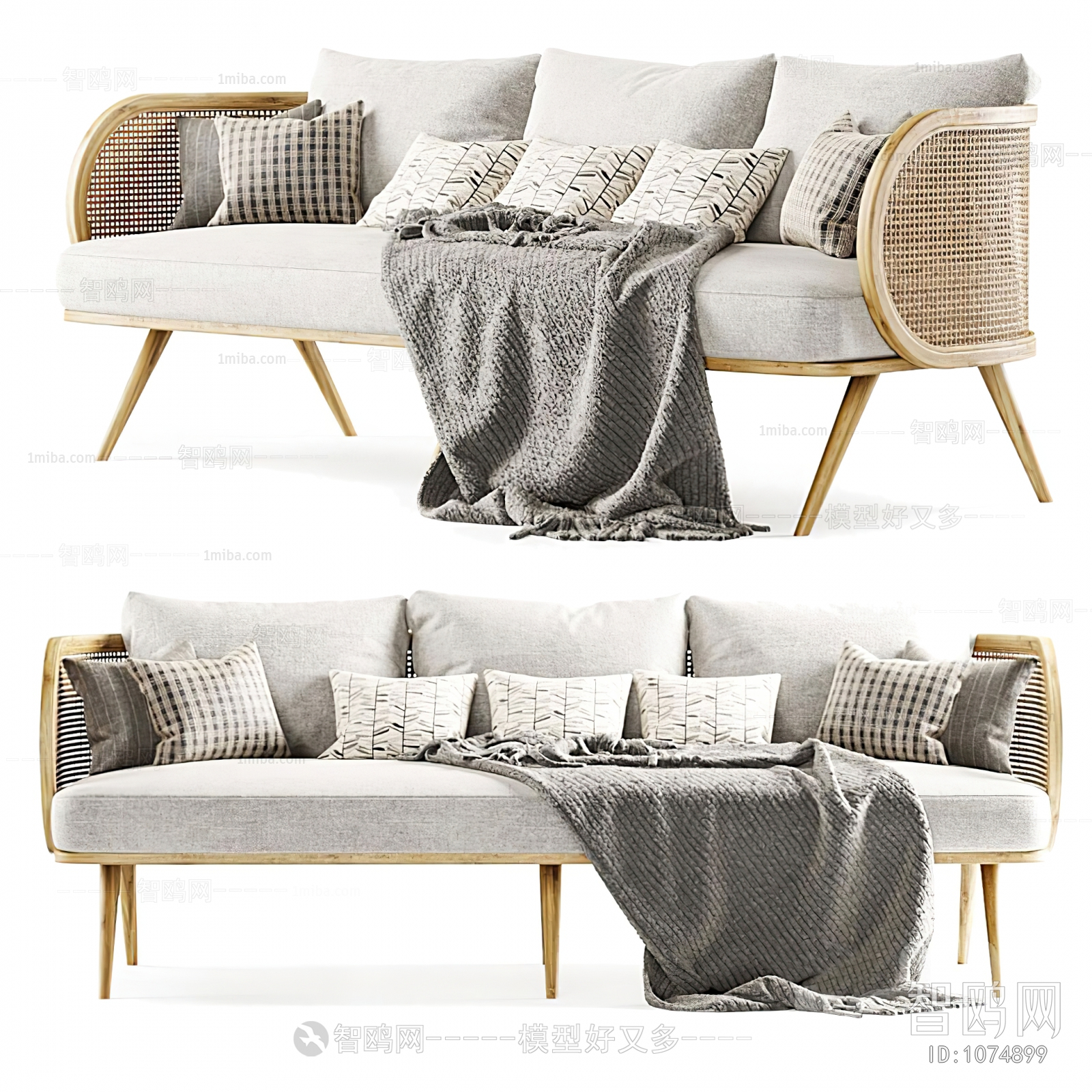 Nordic Style Three-seat Sofa