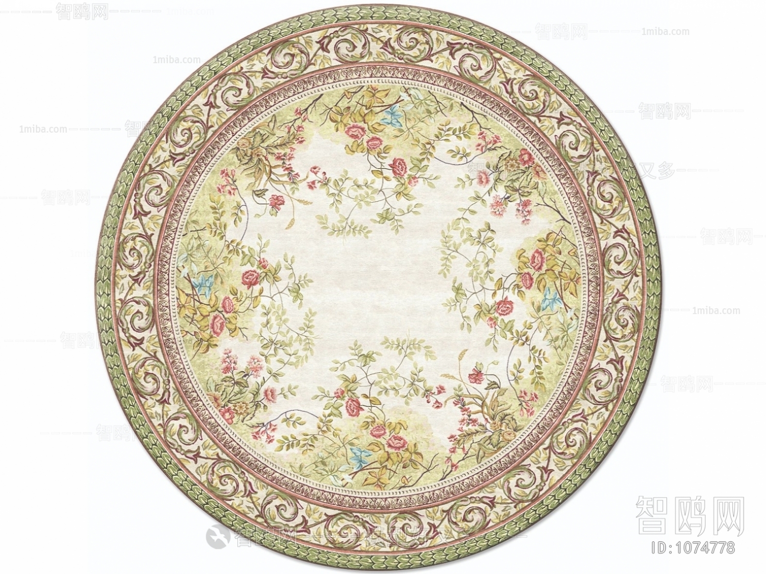 New Chinese Style Circular Carpet