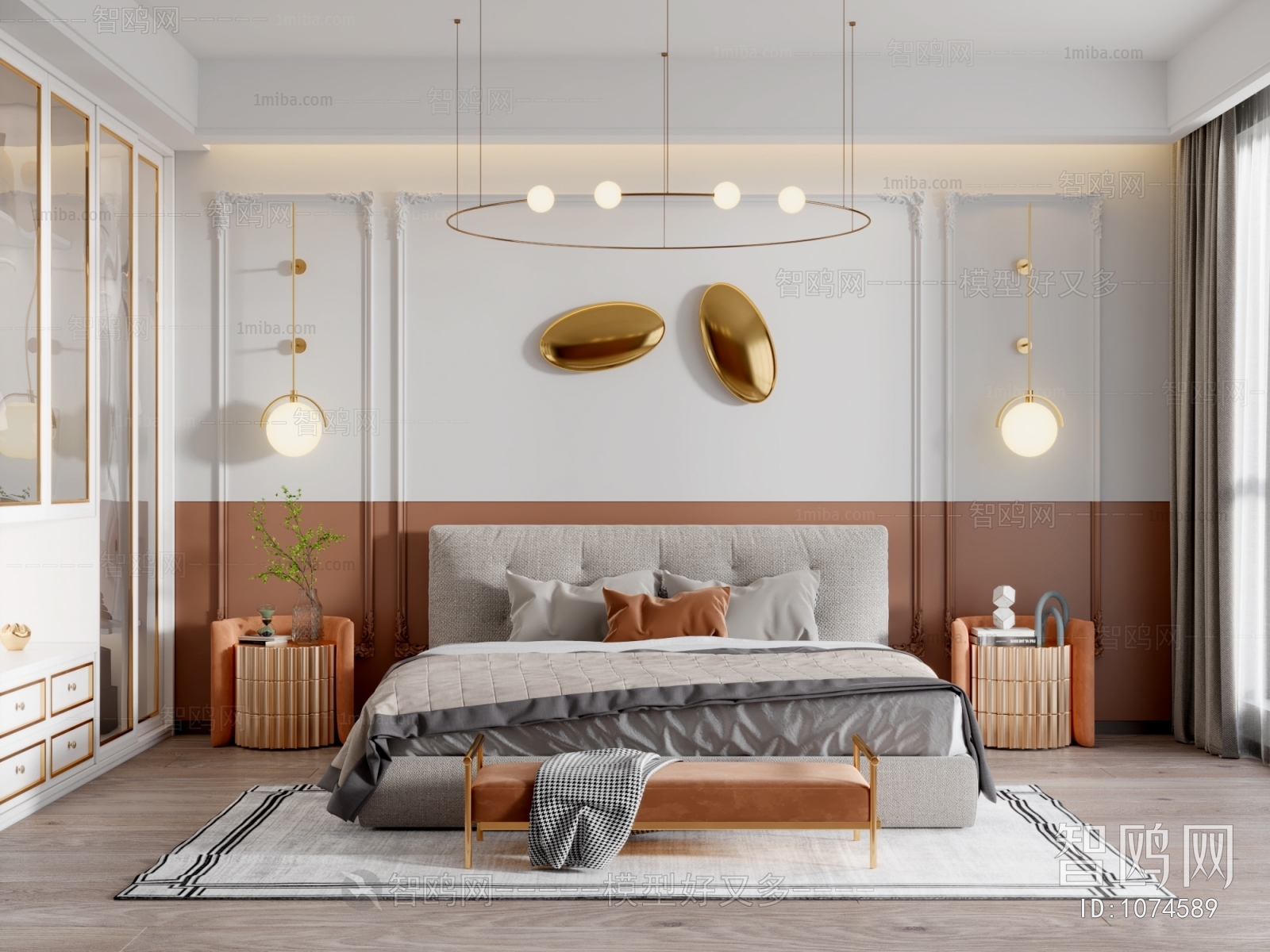 Simple European Style Bedroom