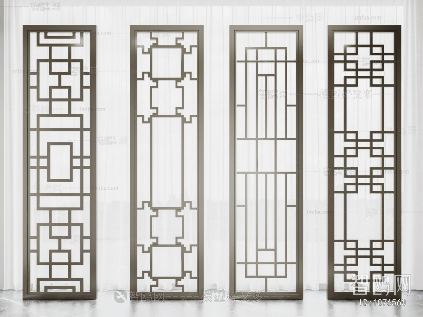 New Chinese Style Metal Screen Partition