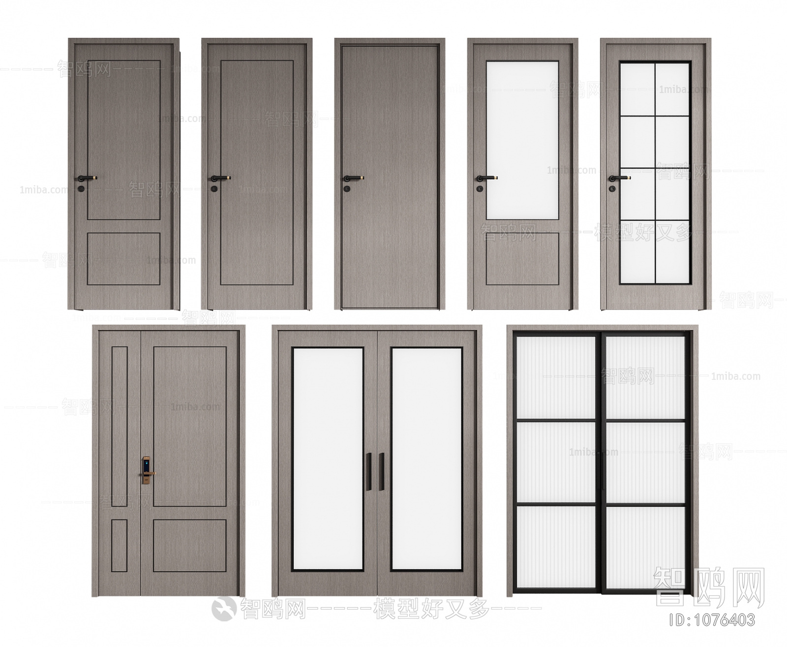 Modern Unequal Double Door