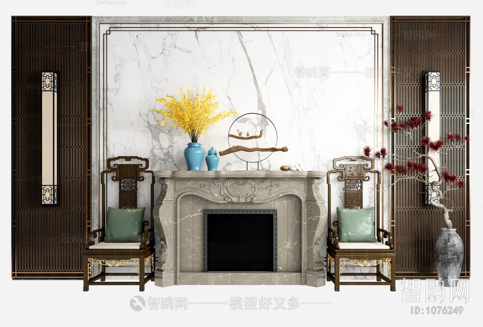 New Chinese Style Fireplace