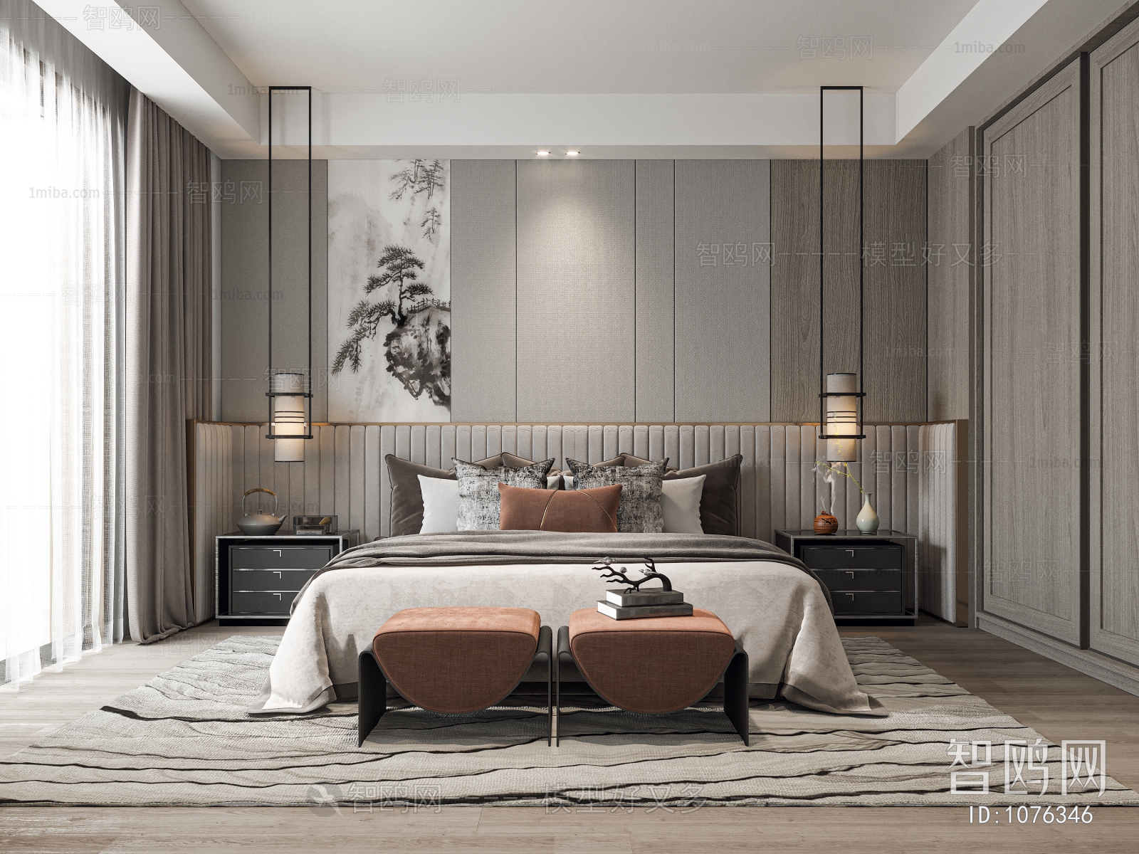 New Chinese Style Bedroom