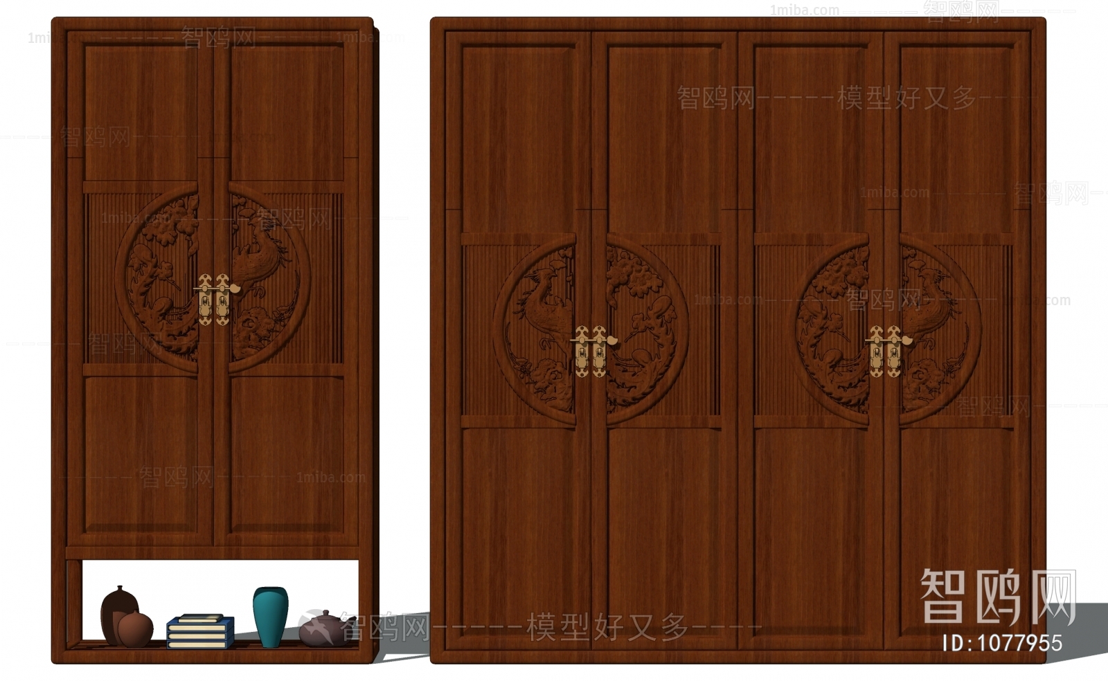 中式古典实木衣柜