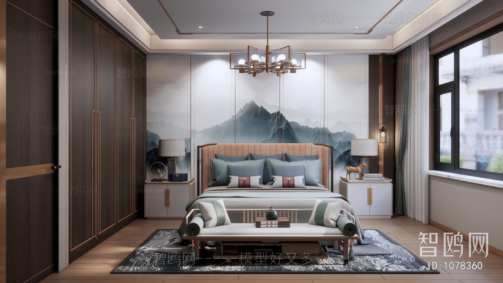 New Chinese Style Bedroom