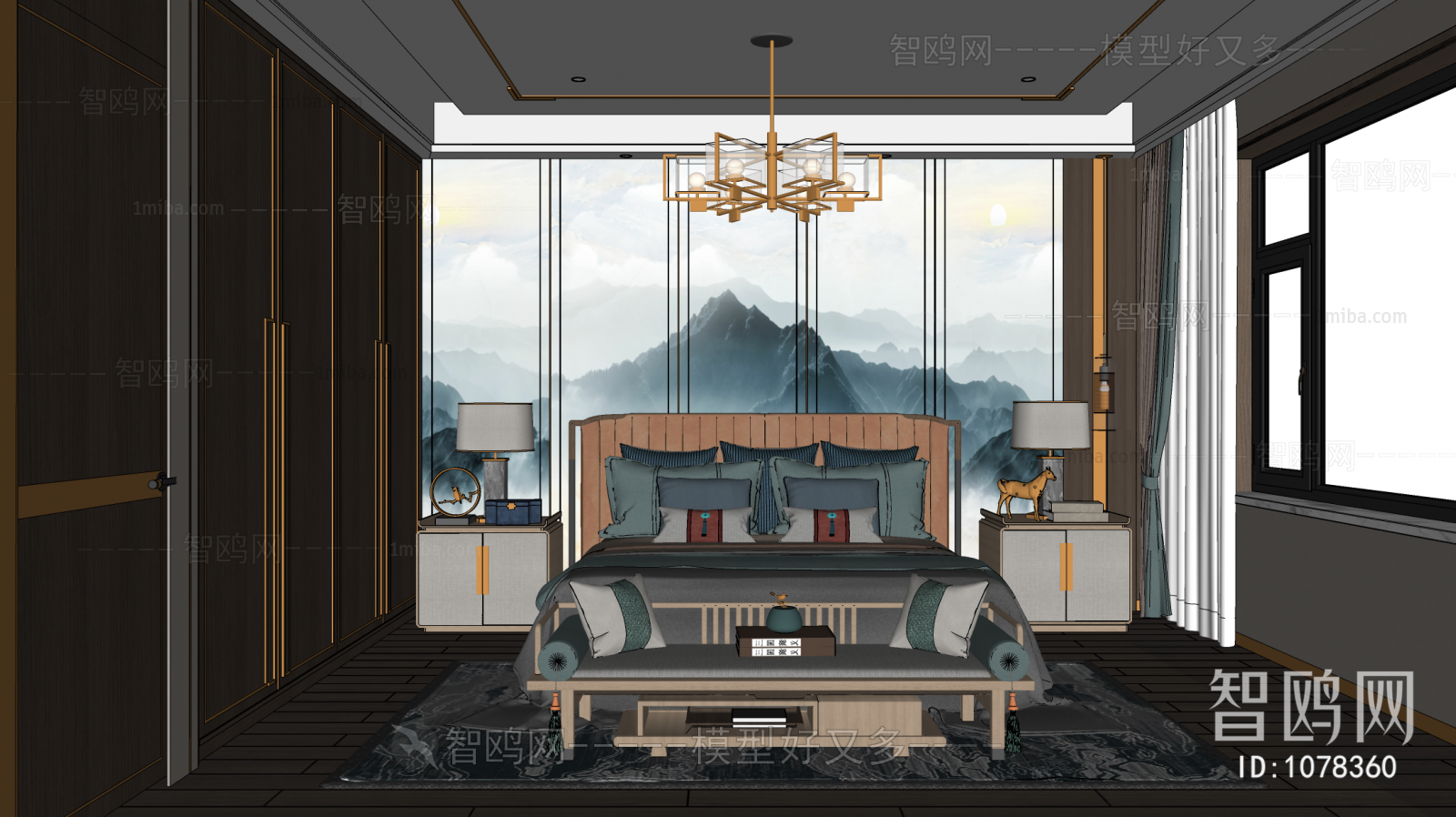 New Chinese Style Bedroom