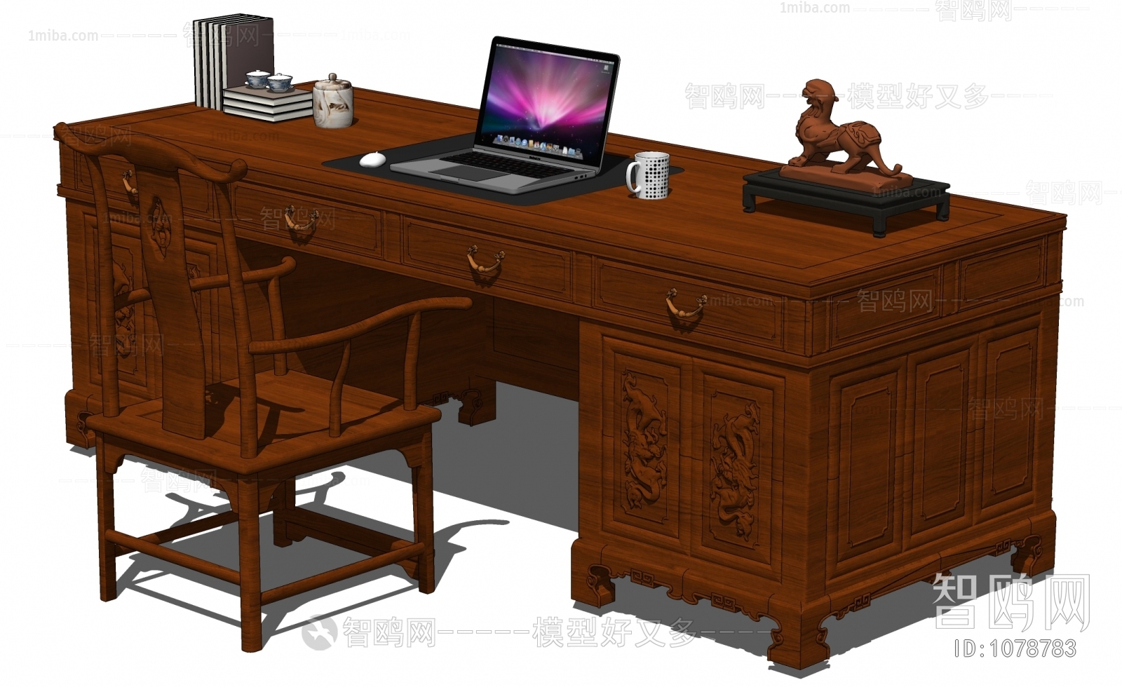 Chinese Style Computer Desk And Chair