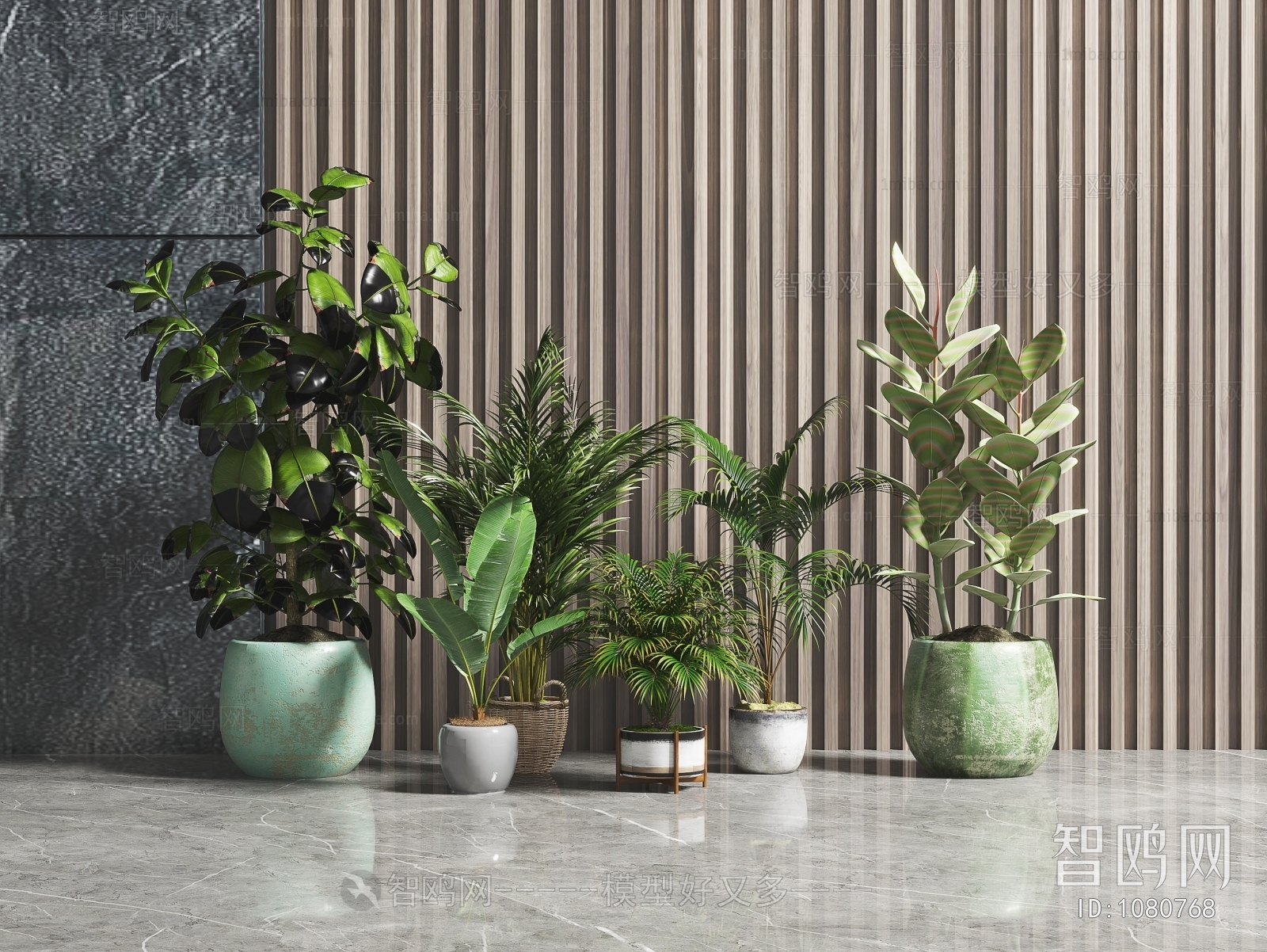 Modern Potted Green Plant