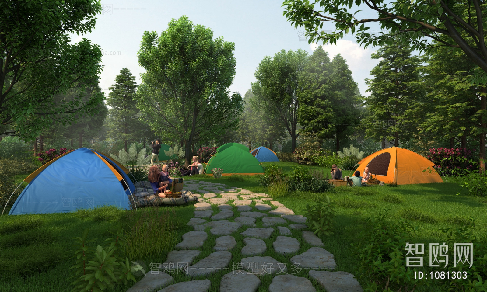 现代共公园露营基地 露营帐篷