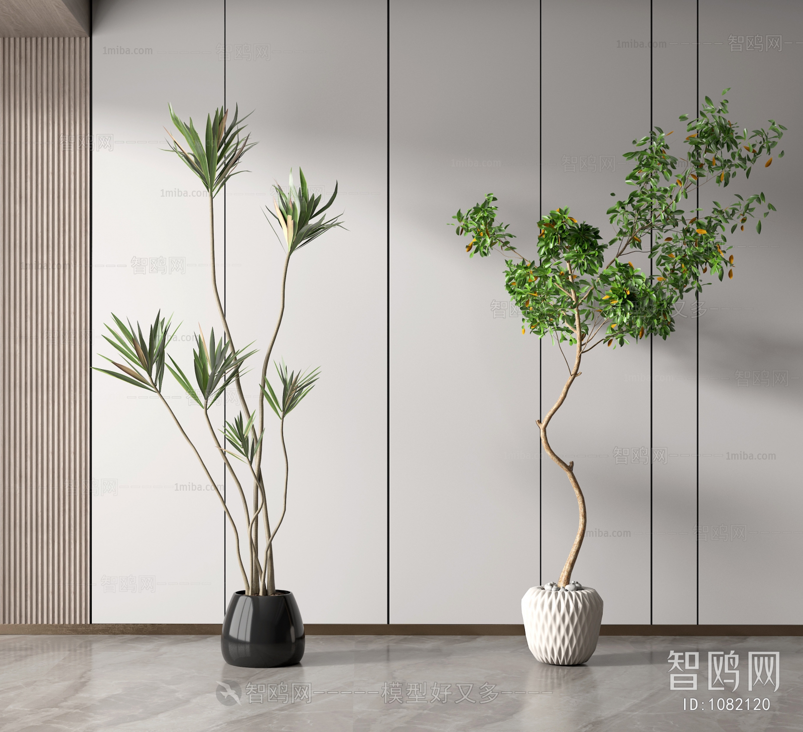 Modern Potted Green Plant